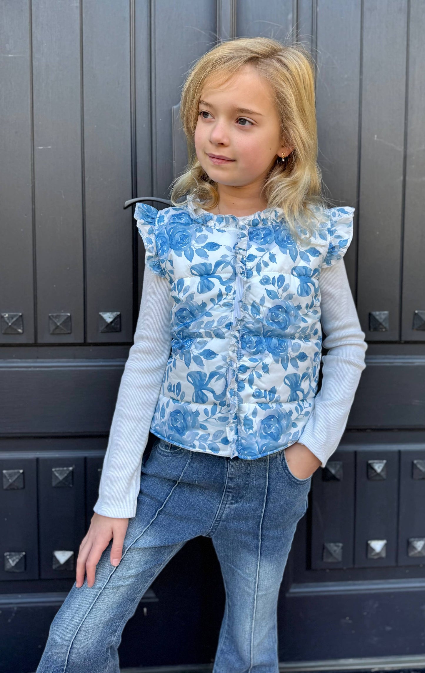 Prussian Blue Girls Vest