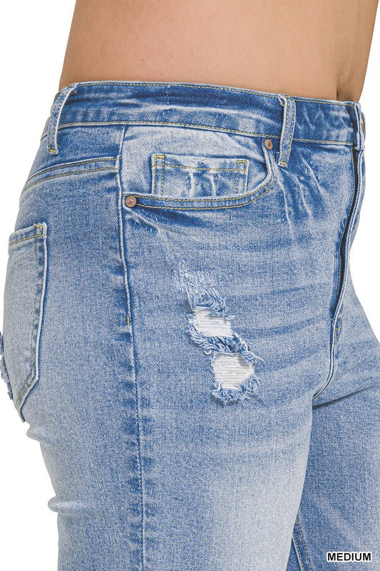 Plus Raw Hem Cropped Jean