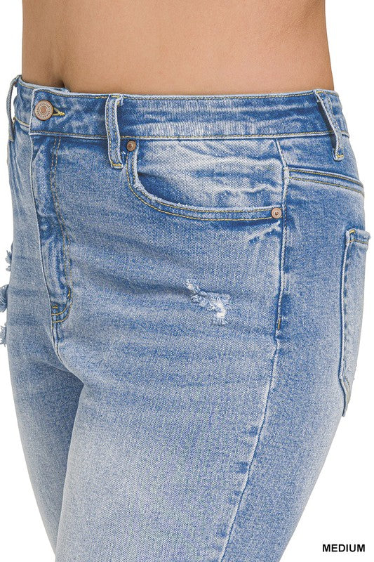 Plus Raw Hem Cropped Jean