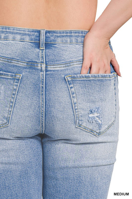 Plus Raw Hem Cropped Jean