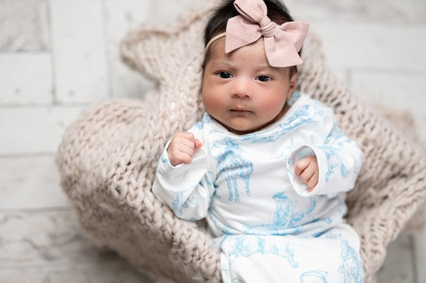 Infant Cowboy Baby Gown Hat Set 0-3mo