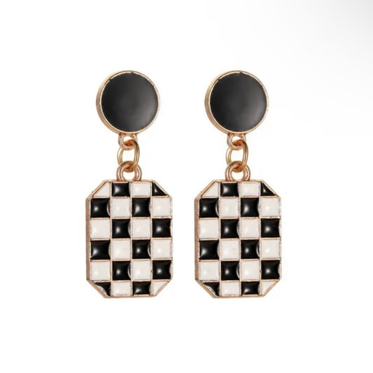 Small Checkered Earrings