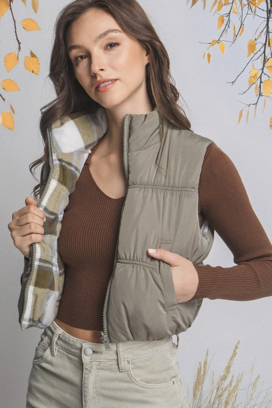 Full-zip Reversable Puffer Vest
