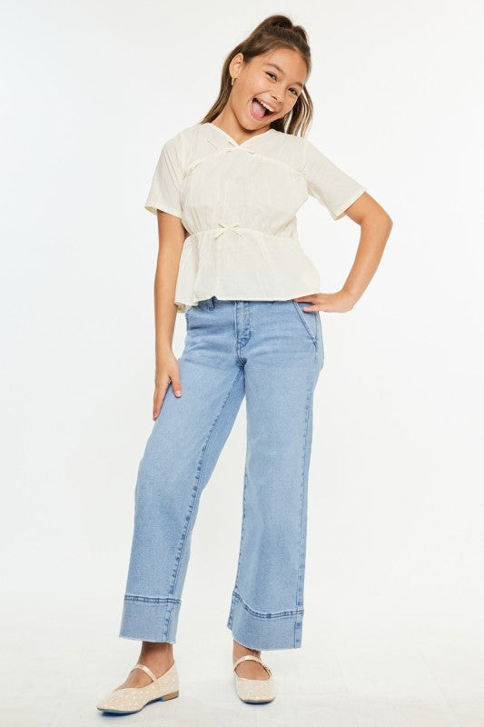 KanCan Girls High Rise Cropped Jeans