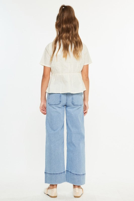 KanCan Girls High Rise Cropped Jeans