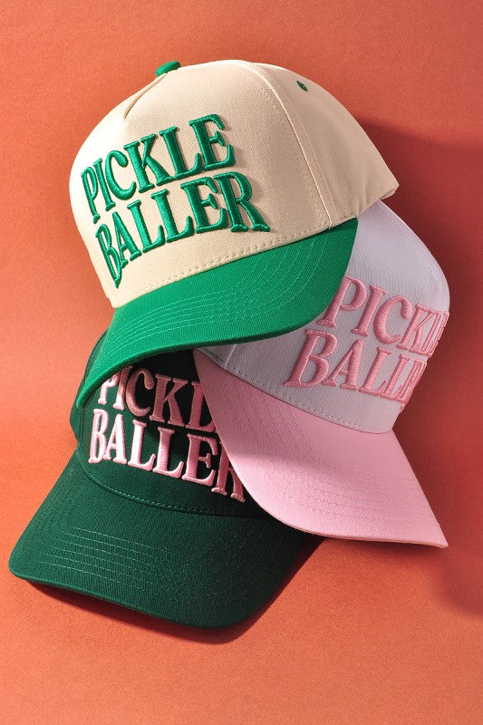 Pickle Baller Embroidered Baseball Cap