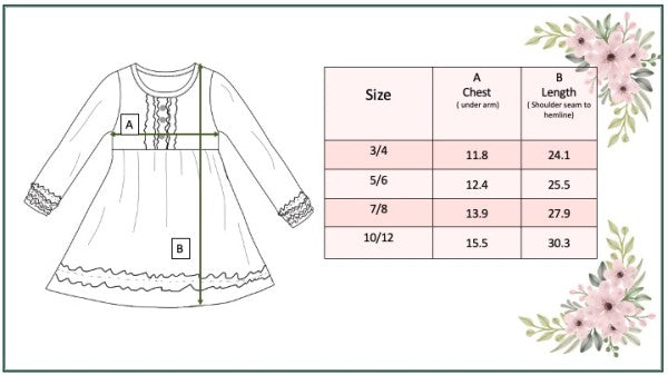 Girls Solid Blue Ruffle Dress