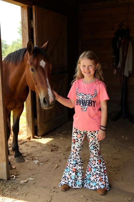 Girls Howdy Leopard Star Set