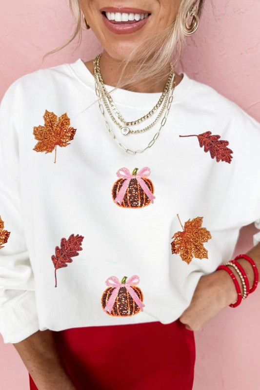 Sequin Pumpkin Sweatshirt