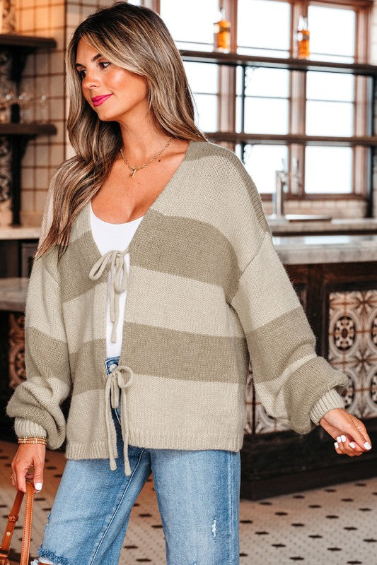 Knit Bow Sweater Cardigan