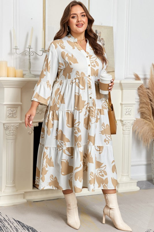 Plus Ruffled Tiered Dress