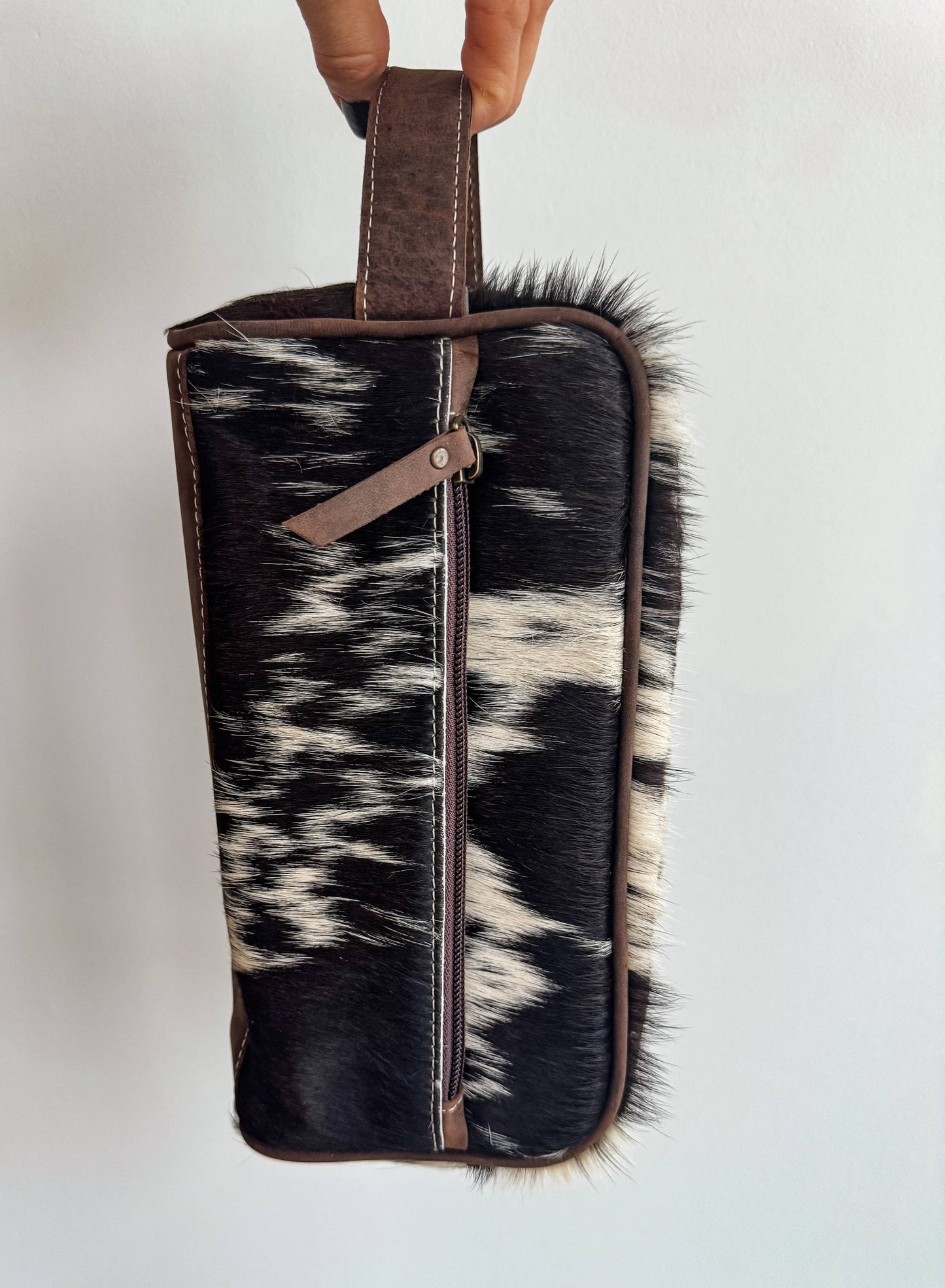 Cowhide | Western Toiletry Makeup Shaving Travel Bag