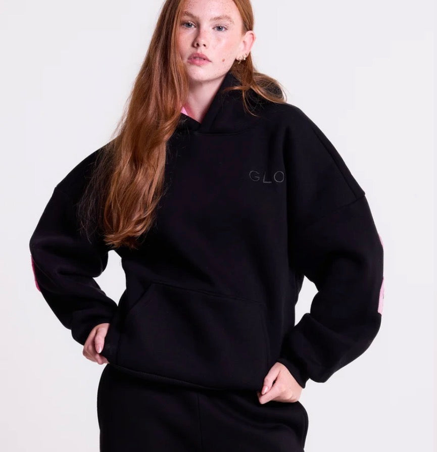 GLO Blessed Pink Leopard Patchwork Hoodie