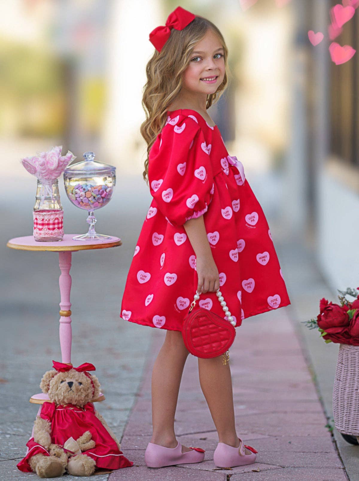 Girls Melt My Heart Puff Dress