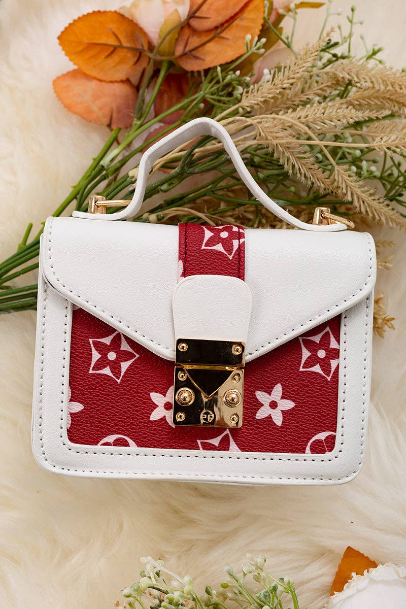 Girls White & Red mini purse