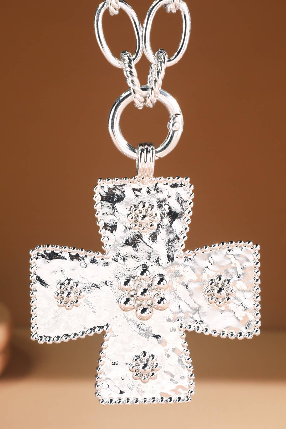Chunky Cross Pendant Necklace