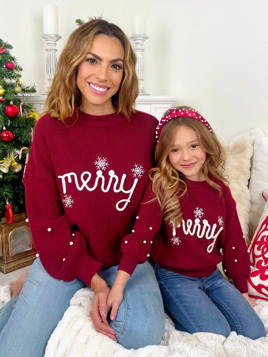 "Merry" Mommy and Me Sweater