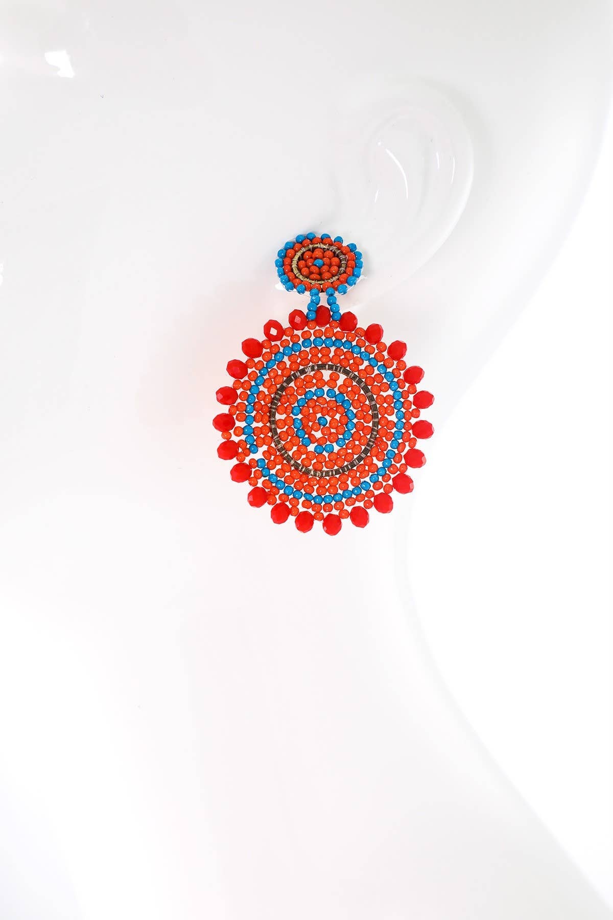 Seed Bead Round Drop Earring