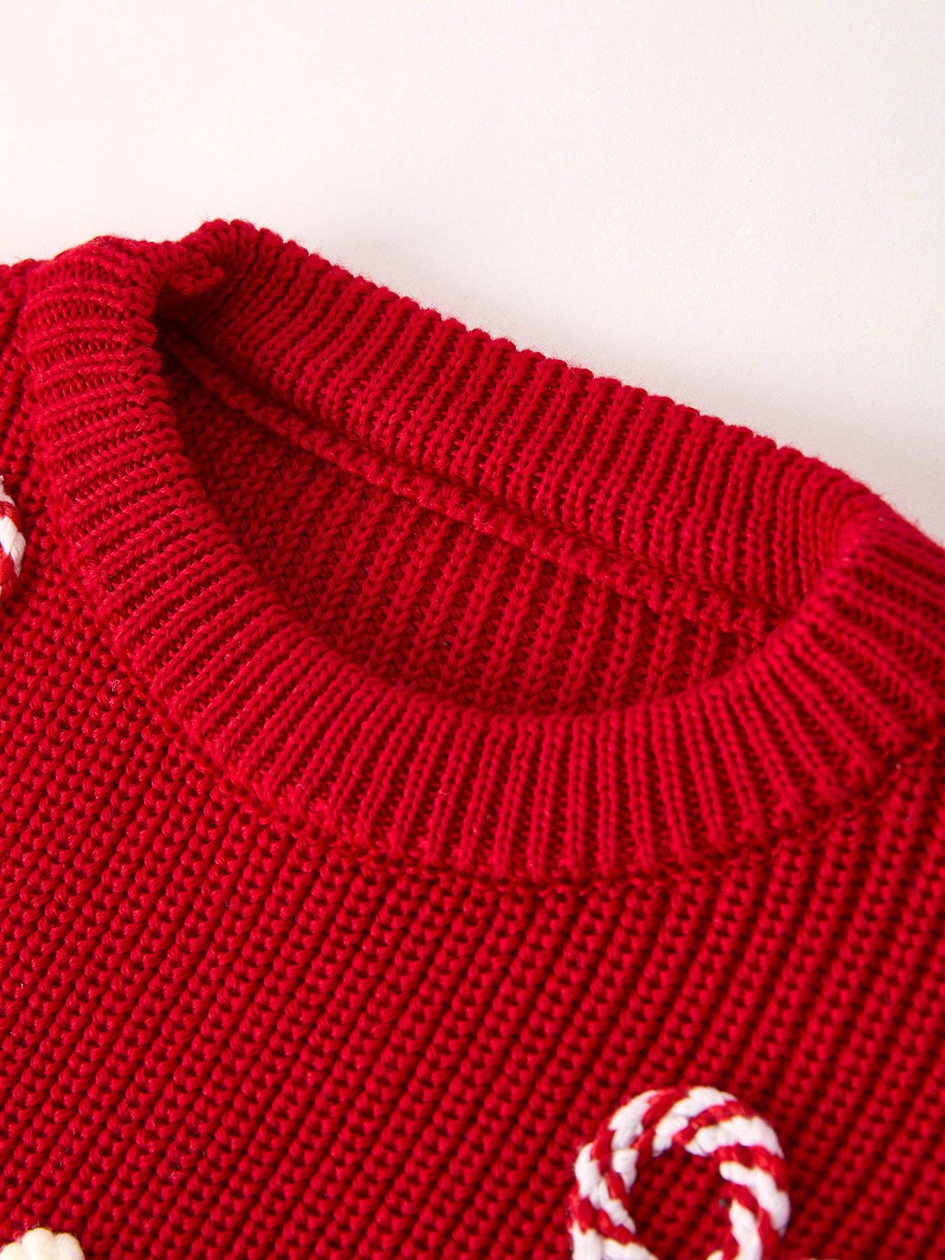 "Merry" Bow Candy Cane Sweater