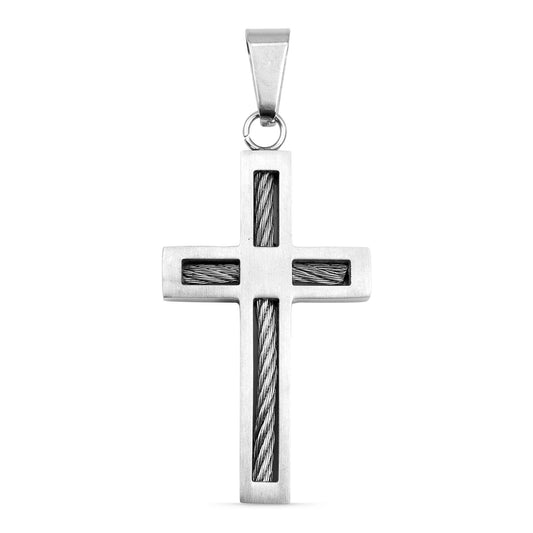 Cross Stainless Steel Rope Pendant