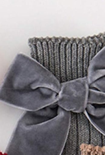 Girls Velvet Bow Socks