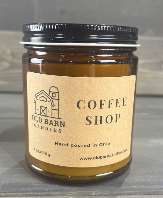 Coffee Shop 9oz Amber Straight Sided Jar w/Lid