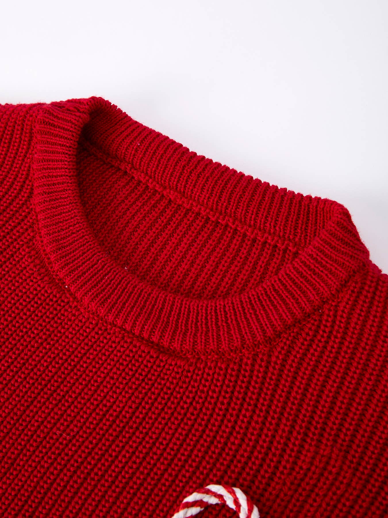 "Merry" Bow Candy Cane Sweater