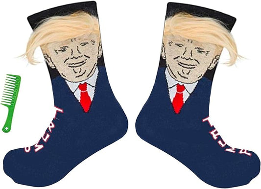 Novelty MAGA Socks w/Comb