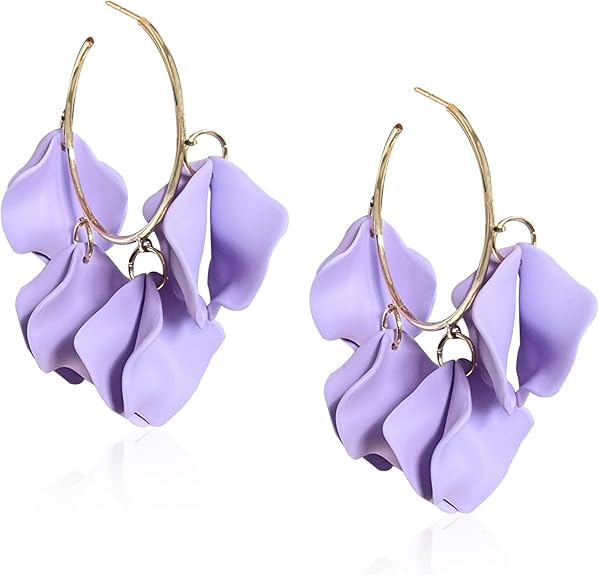 Floral Petal Open Hoop Earrings