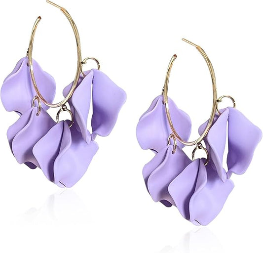 Floral Petal Open Hoop Earrings