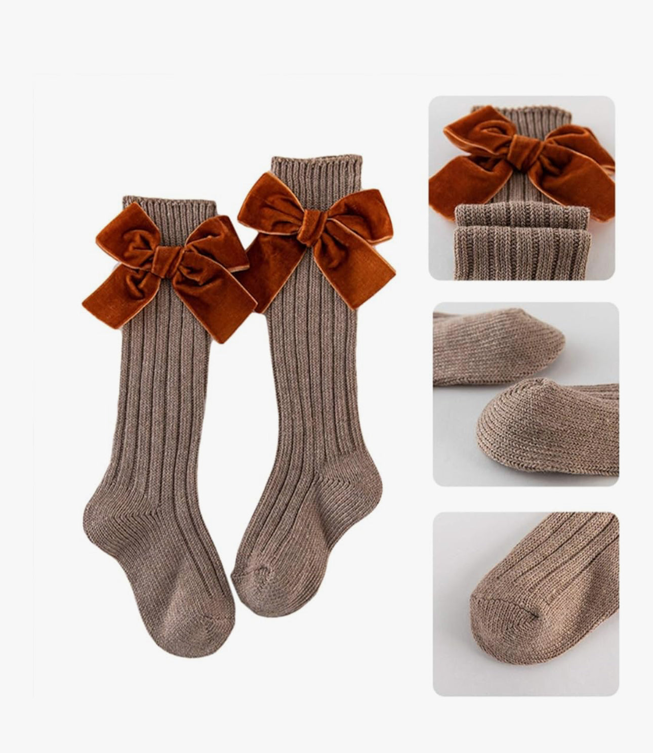 Girls Velvet Bow Socks