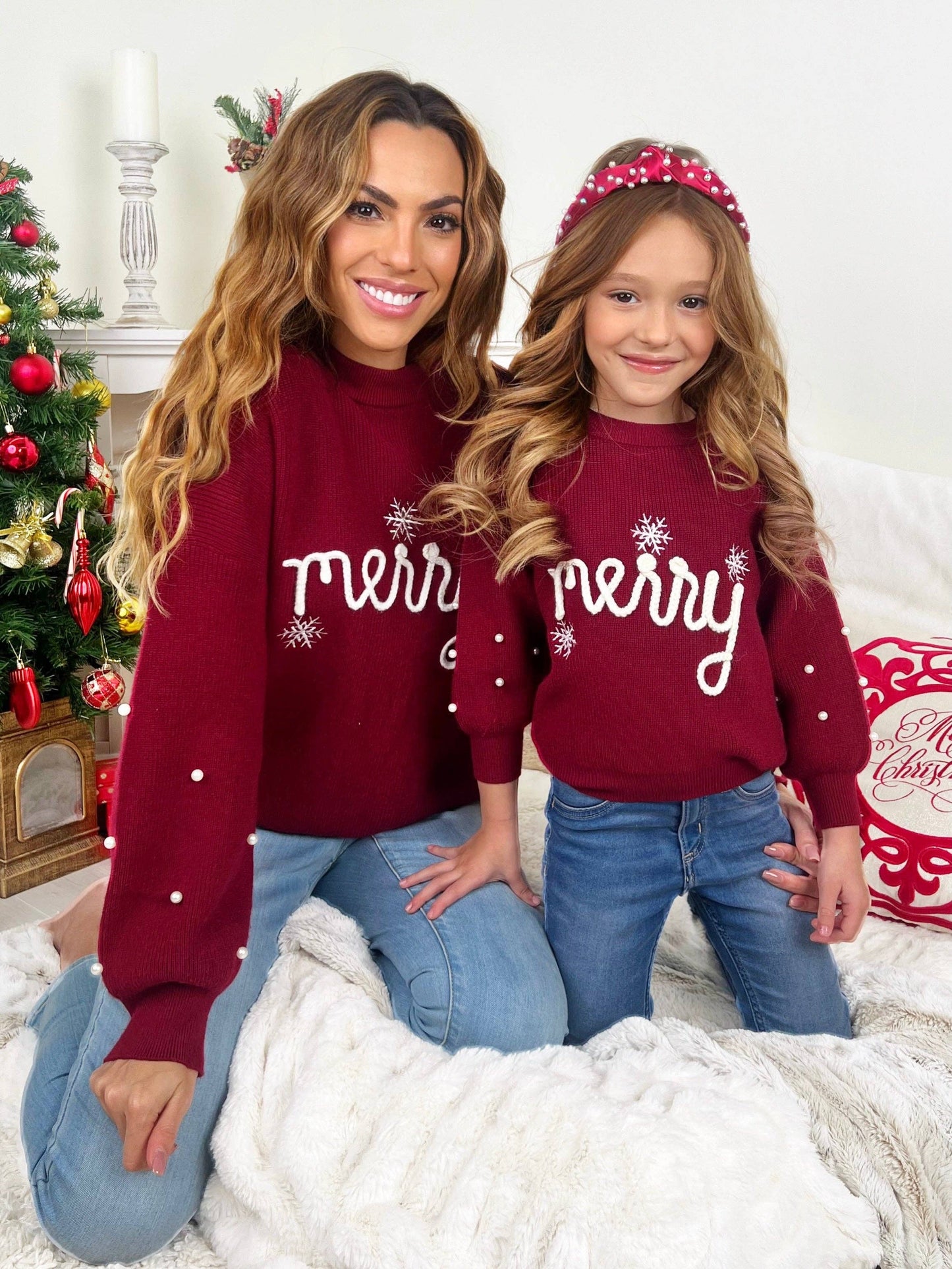 "Merry" Mommy and Me Sweater
