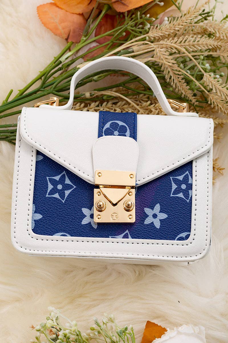 White/Navy Girls Purse