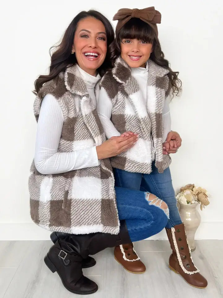 Mommy & Me Plaid Vest