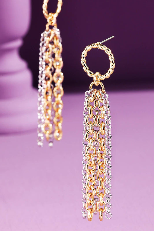 Chain Tassel Drop Earrings