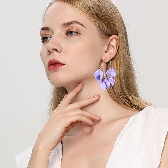 Floral Petal Open Hoop Earrings
