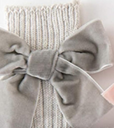 Girls Velvet Bow Socks