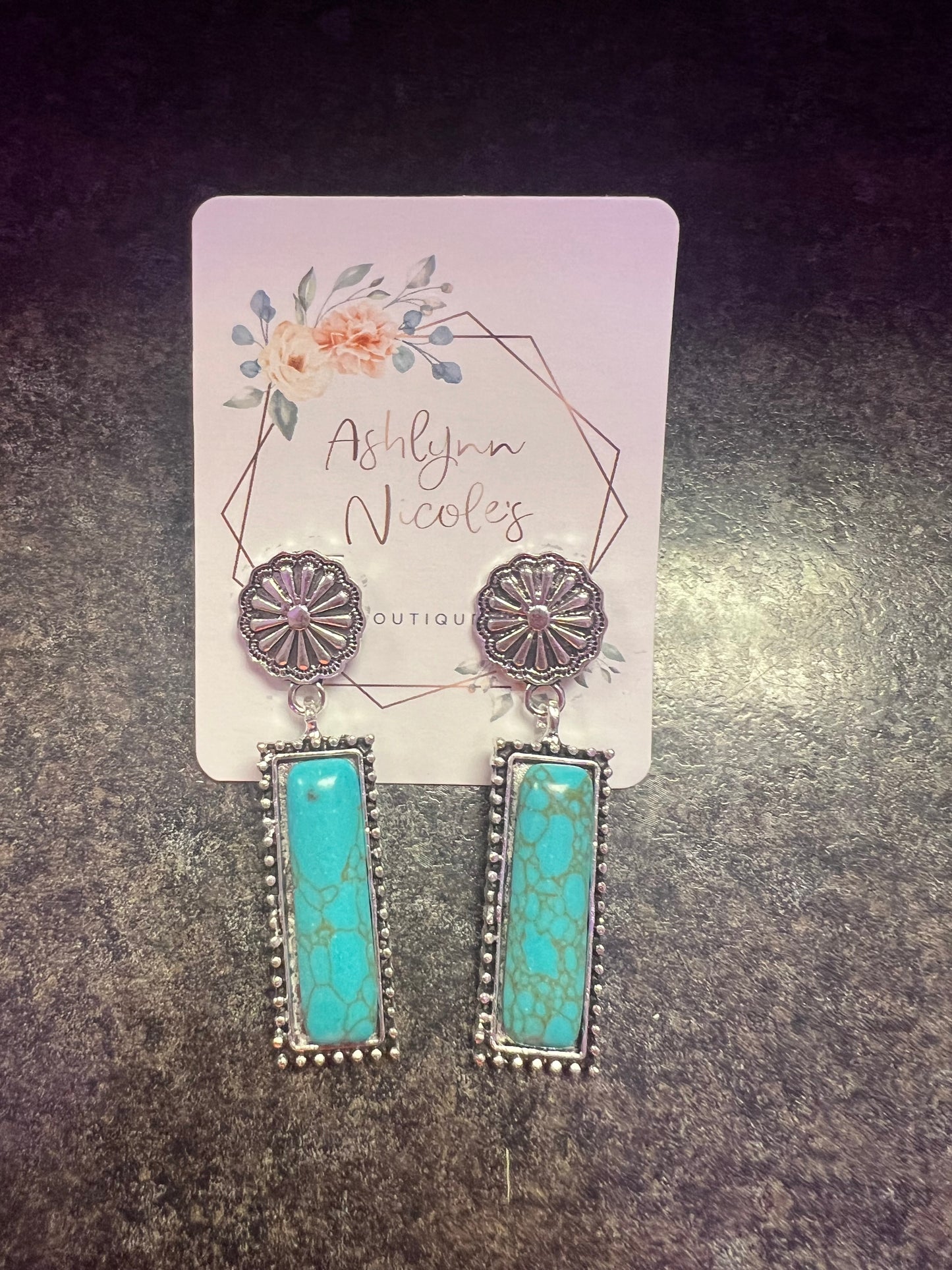 Turquoise Bar Earrings