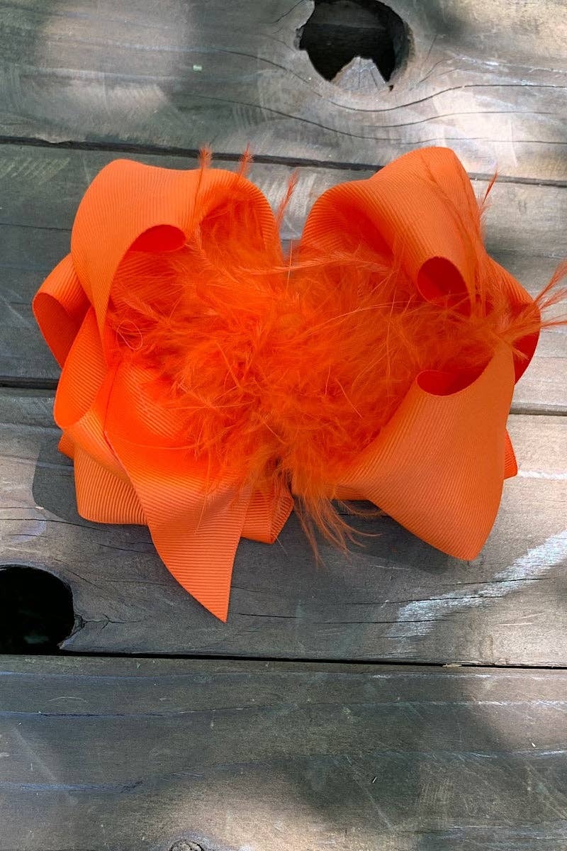 Torrid Orange Feather Hair Bow