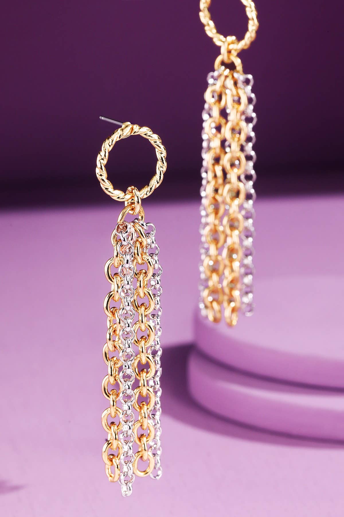 Chain Tassel Drop Earrings