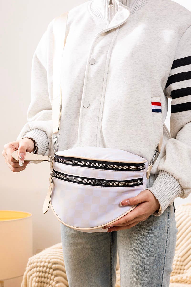 Double Zip Crescent Sling Bum Bag