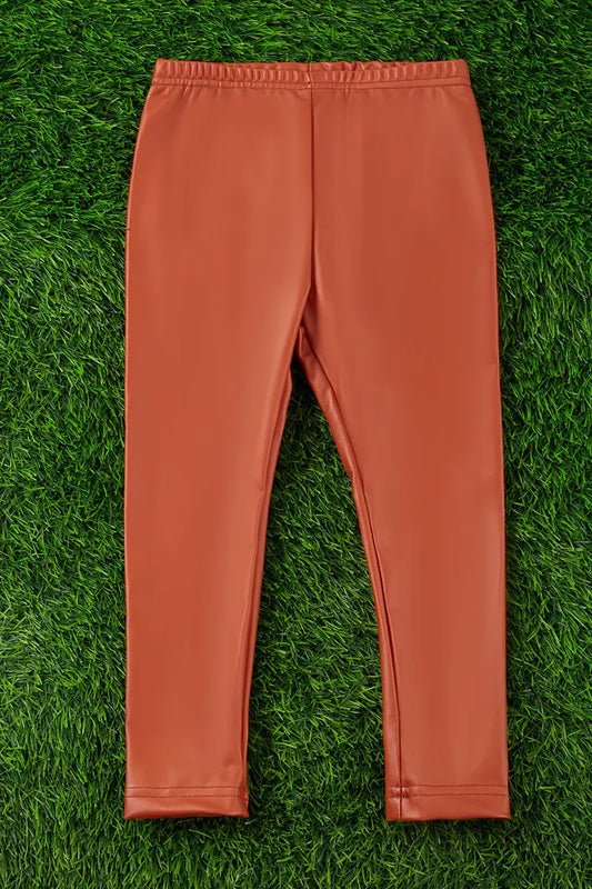 RUST FAUX LEATHER LEGGINGS GIRLS