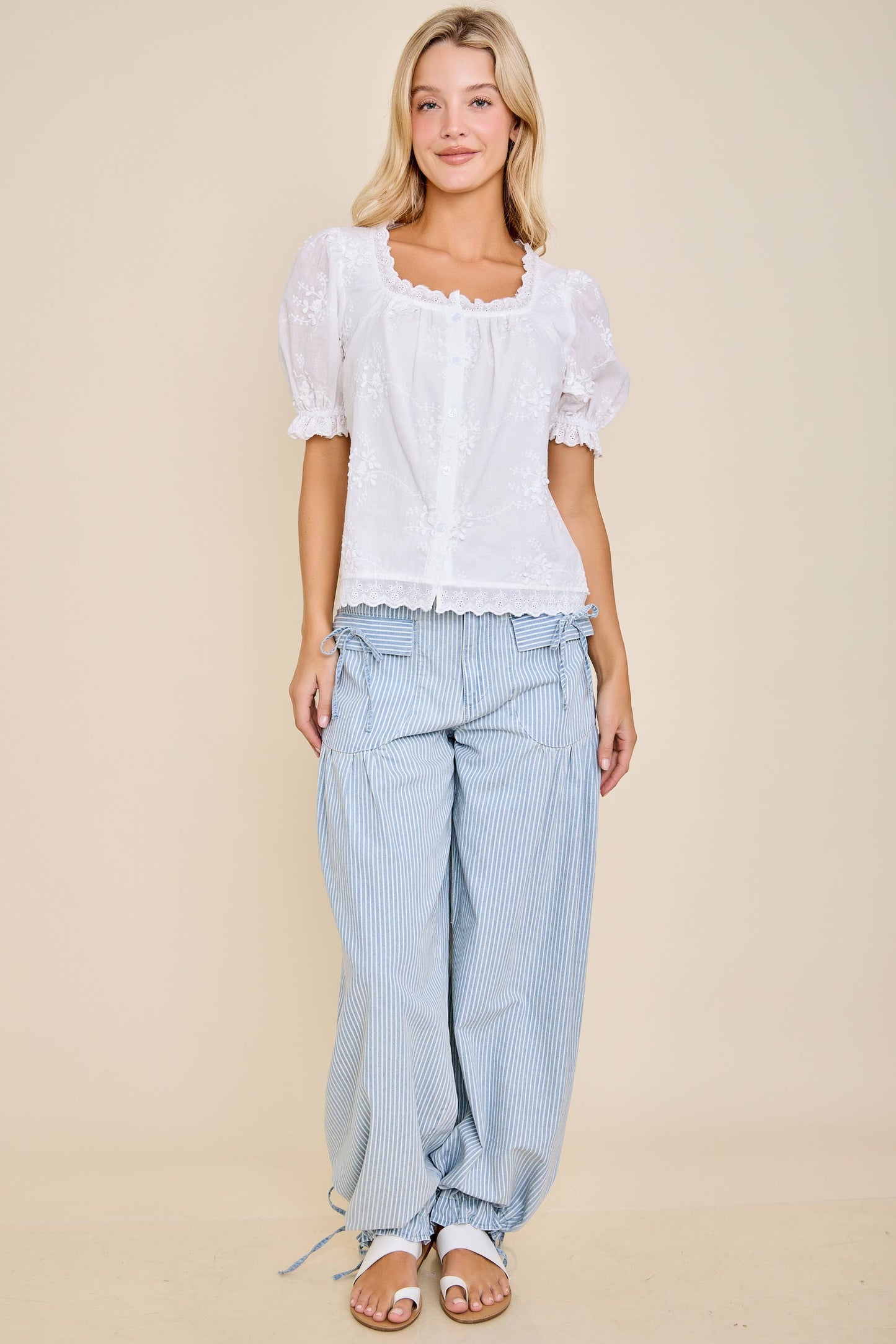 Striped Balloon Cargo Pants