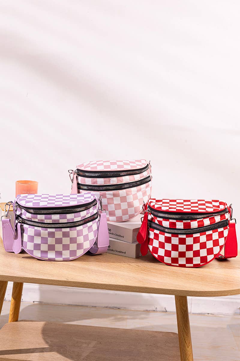 Double Zip Crescent Sling Bum Bag