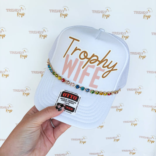 Trophy Wife Graphic Trucker Hat w/ Chain