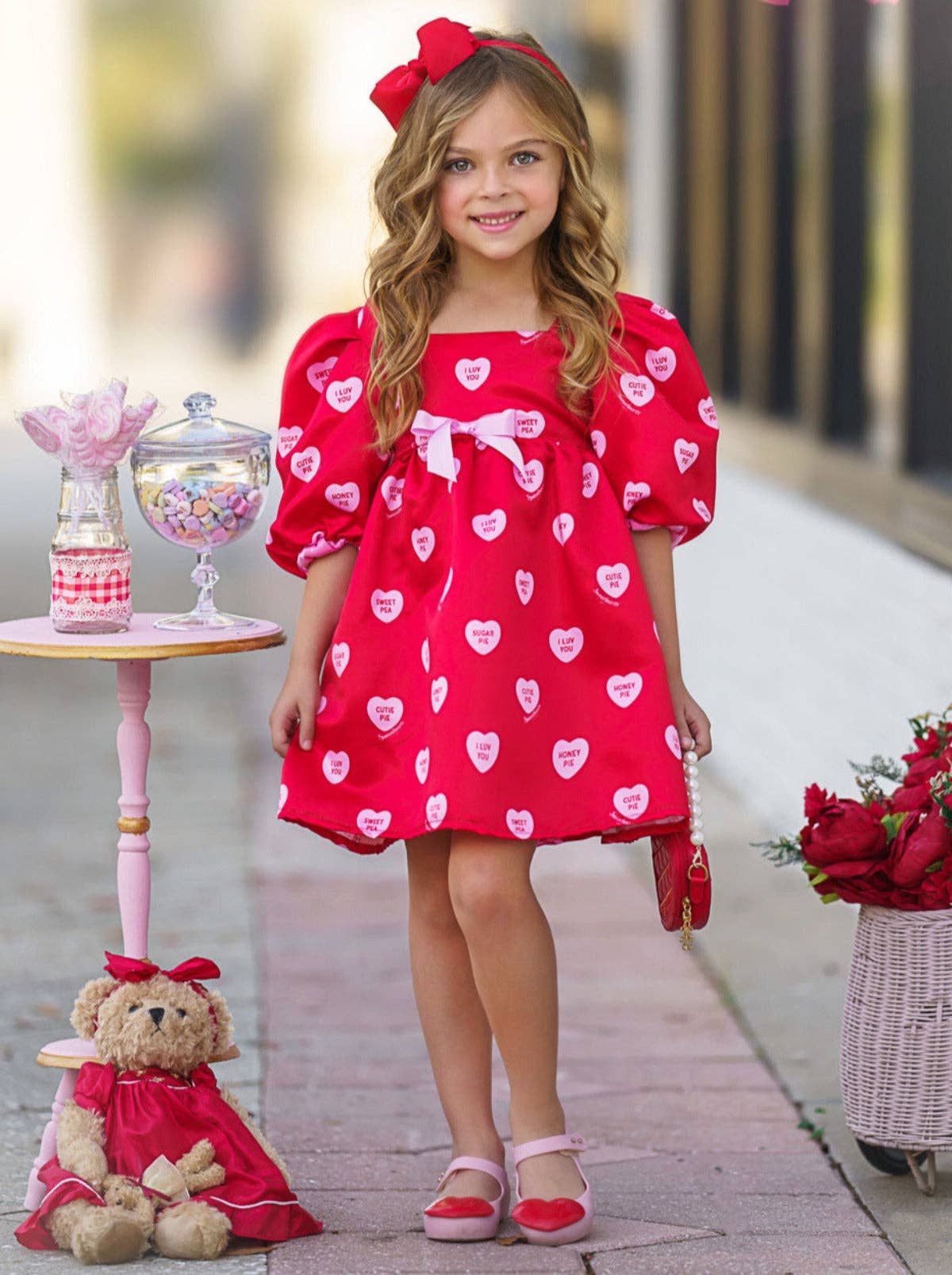 Girls Melt My Heart Puff Dress