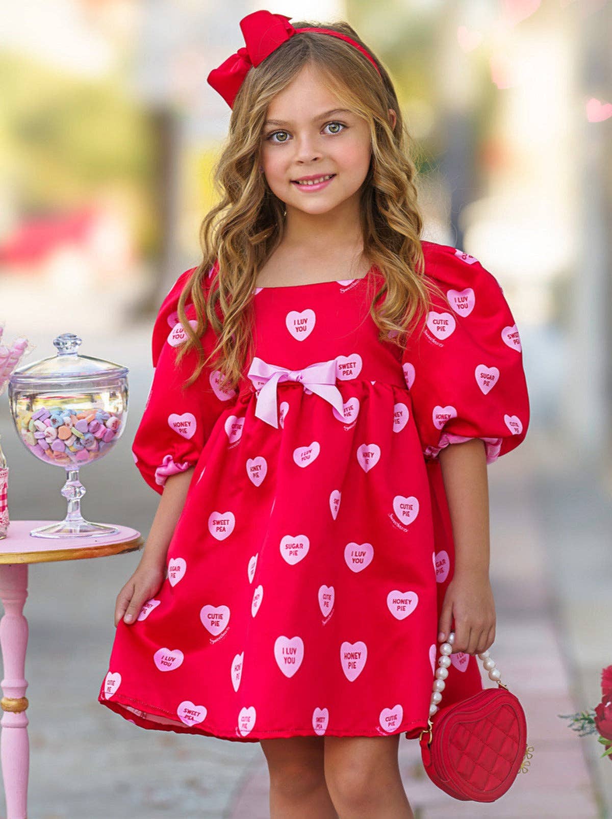 Girls Melt My Heart Puff Dress
