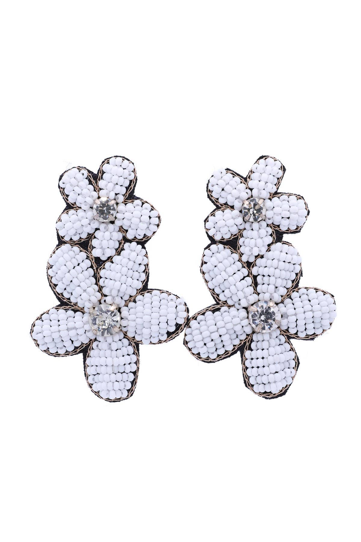 Flower Bead Drop Earrings