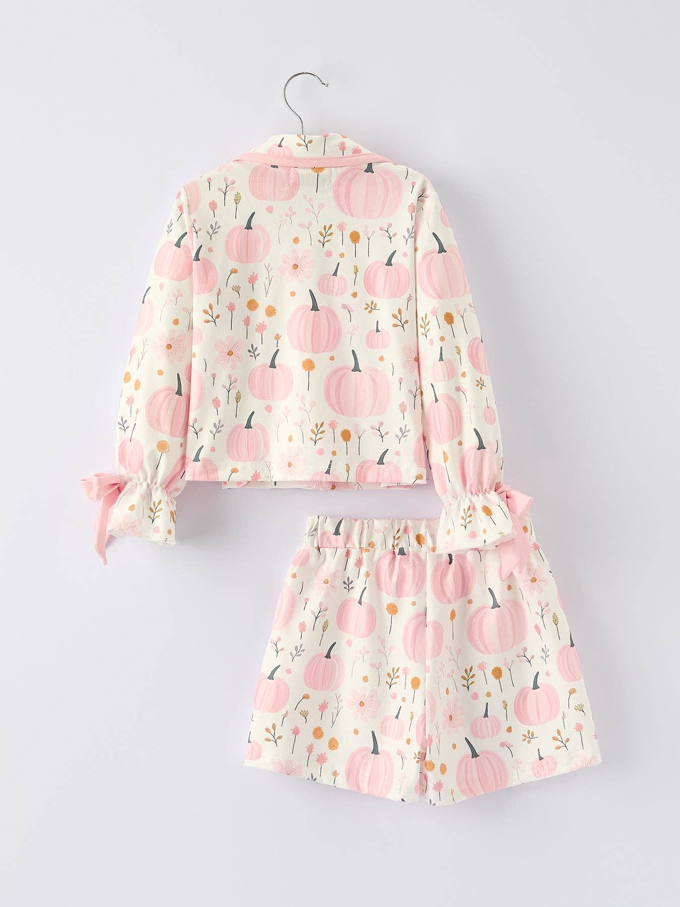 Girls Pink Pumpkin Pajamas