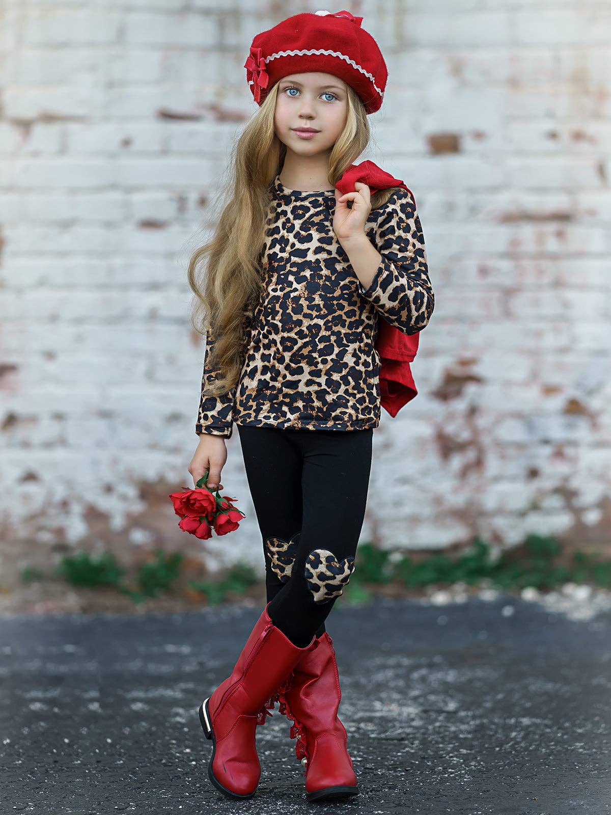 Girls Pink Leopard 3pc Set